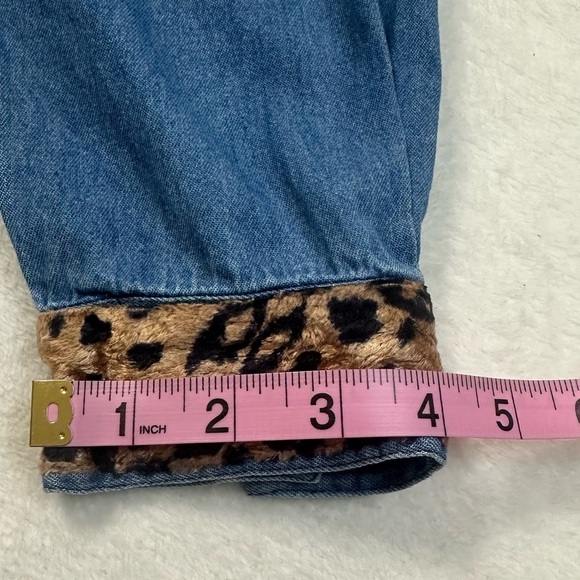 Vintage Giraffe Denim Shirt Women’s Size 2X Blue Safari Embroidered Medium Wash - Picture 5 of 16